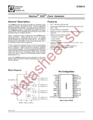 ICS9214DGLF datasheet  